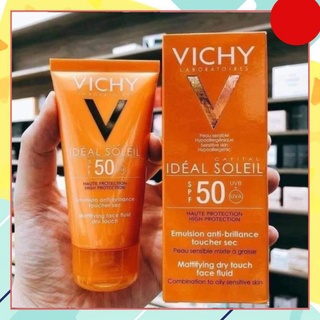 Kem chống nắng Vichy Ideal Soleil Mattifying Dry Touch Face Fluid SPF 50_[ SALE MẠNH ]