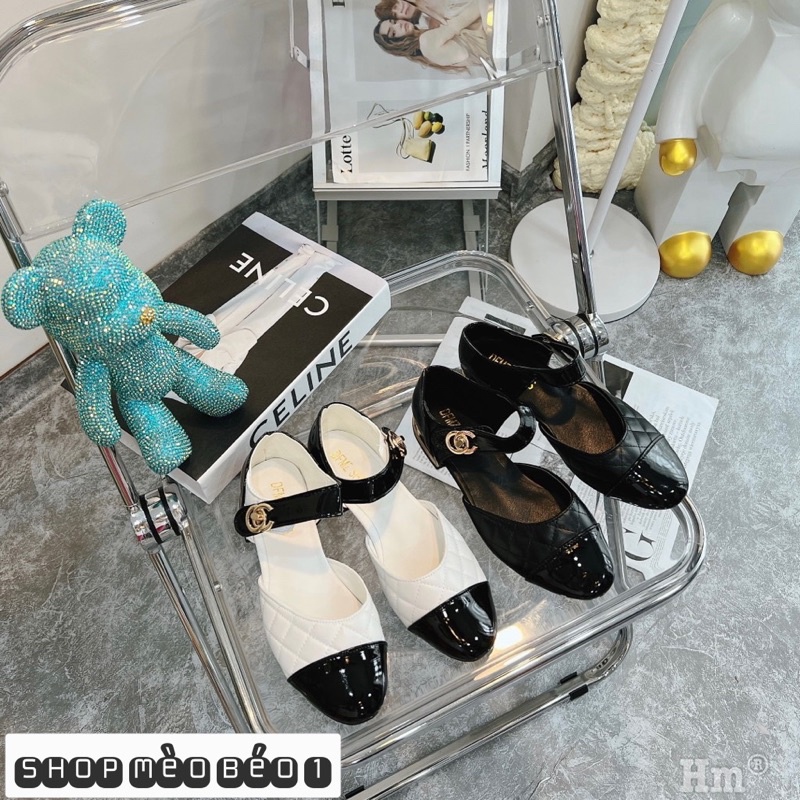 Sandal cn mũi tròn trần chỉ quai ngang đế bệt fullbox