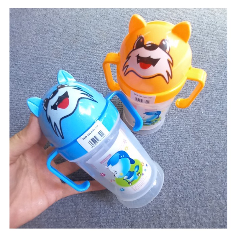 Bình uống nước, uống sữa hình gấu có ống hút cho bé [CÓ VẠCH CHIA ML] | BigBuy360 - bigbuy360.vn