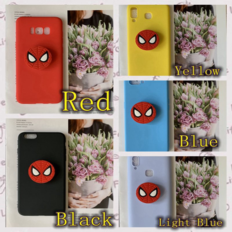 Samsung A8 2018,A8+,J4 2018,J4+,J6 2018,J6+,A5 2017,A5 2016,J7 Prime,J2 Prime Superhero Movie Spiderman Soft Case +Stand