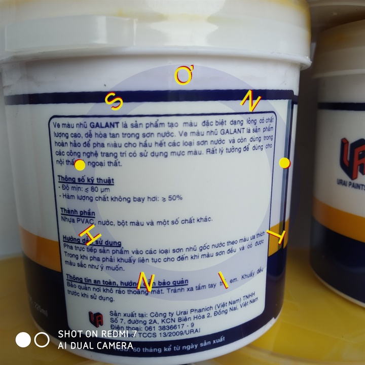 Màu nhũ Galant, ve màu Vàng 225ml