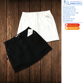 Sooc Váy Jeans Tua Gấu Xuất Khẩu Chất Đẹp - 2 Màu Đen Trắng
