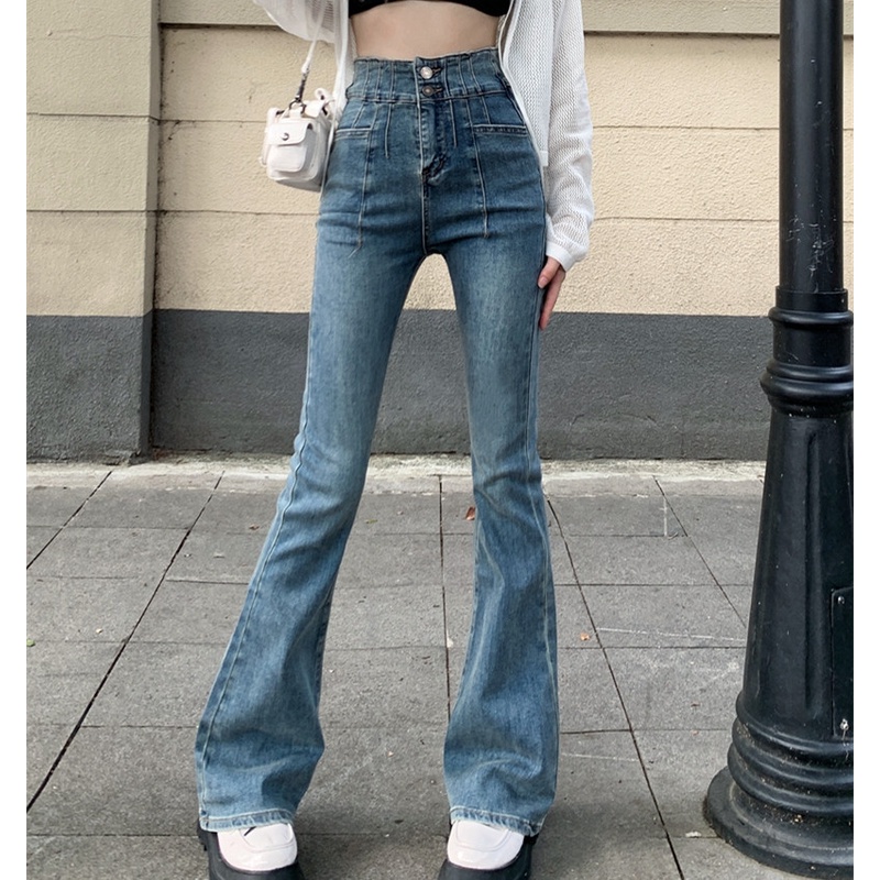 Quần Skinny Jeans Lưng Cao Thời Trang Cho Nữ