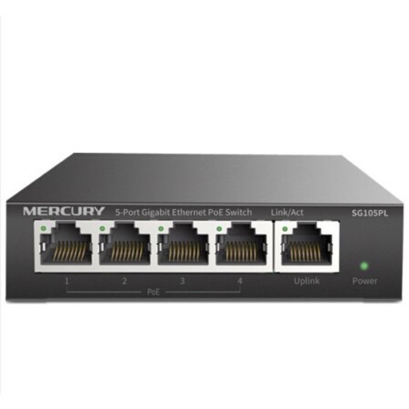 Bộ chia mạng switch Mercury POE GIGABIT SG105PL 65W 5 cổng vỏ thép