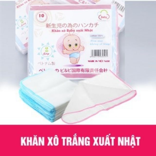 10 Chiếc Khăn Xô Sữa Xuất Nhật 4 Lớp / Mác Đầu Trọc