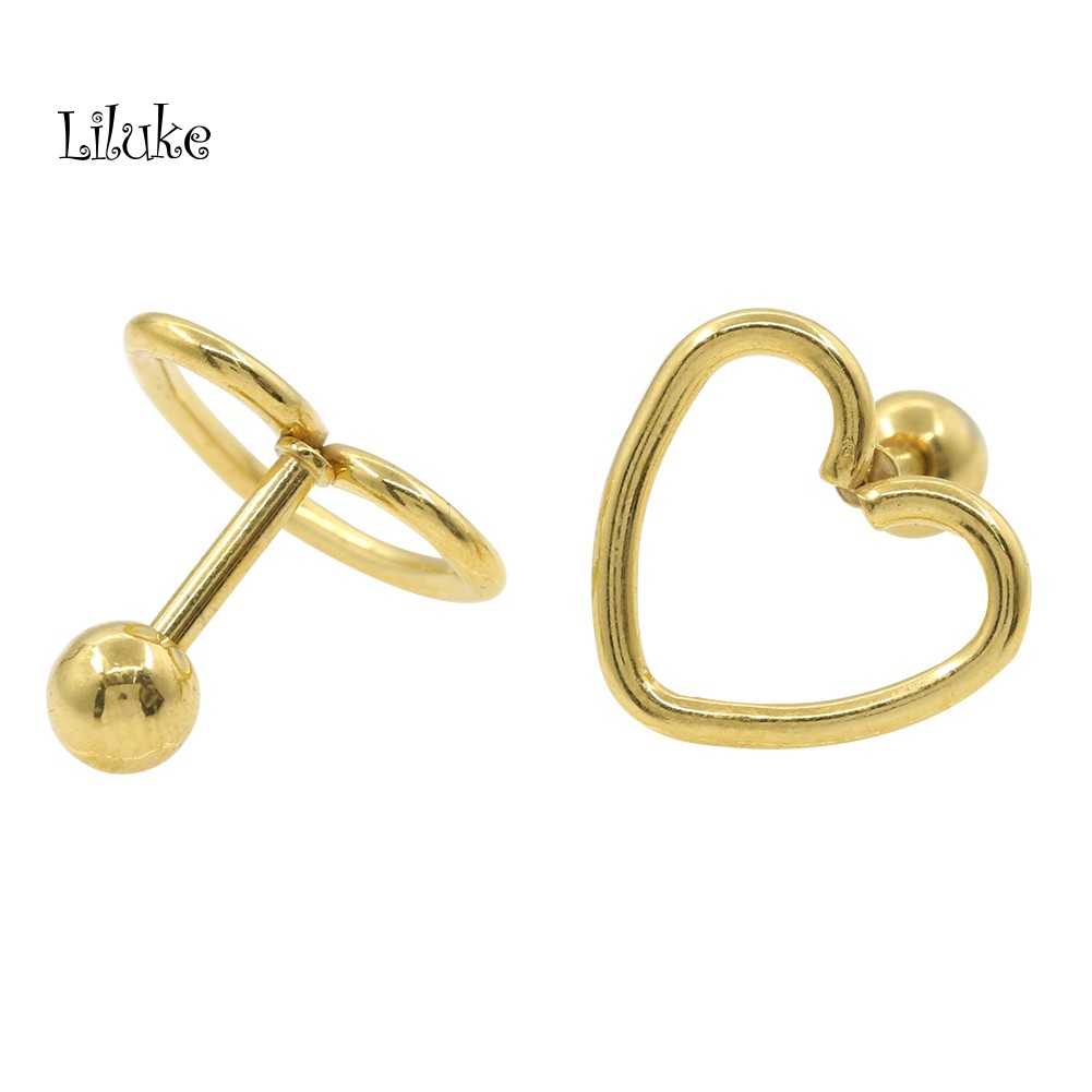 Đôi Khuyên Tai HìNh TráI Tim BằNg ThéP Không Gỉ ThờI Trang Cho Nữ