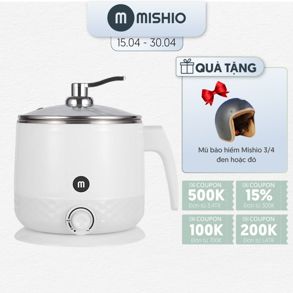 [Mã ELHADEV giảm 4% đơn 300K] Ca nấu đa năng Mishio MK214 600W inox 304