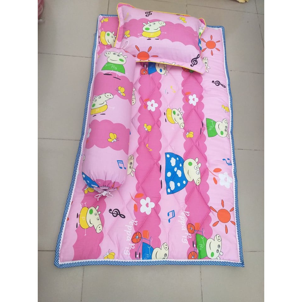 BỘ NỆM THẮNG LỢI CHO BÉ ĐI HỌC CAO CẤP 100% COTTON thoáng mát, Chống hơi đất, Chống trượt, Giặt máy nhanh khô - CÓ TÚI X