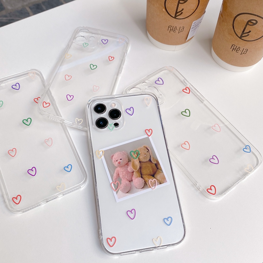 Ốp lưng Iphone hoạ tiết trái tim sắc màu Molli