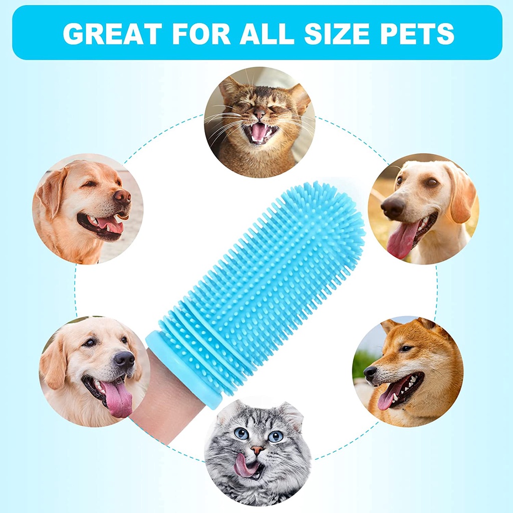 Bàn Chải Đánh Răng Silicone Đàn Hồi 360 Độ Chăm Sóc Răng Miệng Cho Chó Mèo