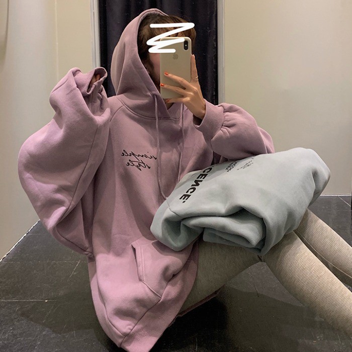 Áo nỉ hoodie nữ form rộng Áo hoodie nữ form rộng unisex nhiều màu hồng xanh có mũ thời trang ulzzang hàn quốc