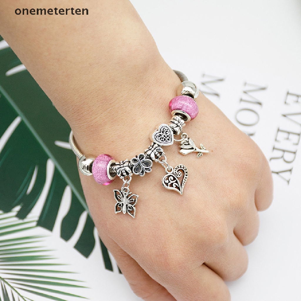 Vòng Tay Mạ Bạc Đính Hạt Charm Thời Trang Cho Nữ