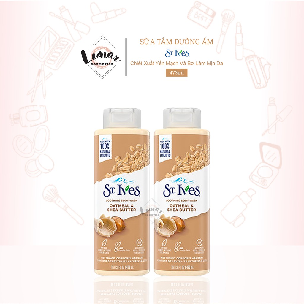 [Mẫu Mới] Sữa Tắm Dưỡng Ẩm St.Ives Chiết Xuất Yến Mạch Và Bơ Làm Mịn Da 473ml