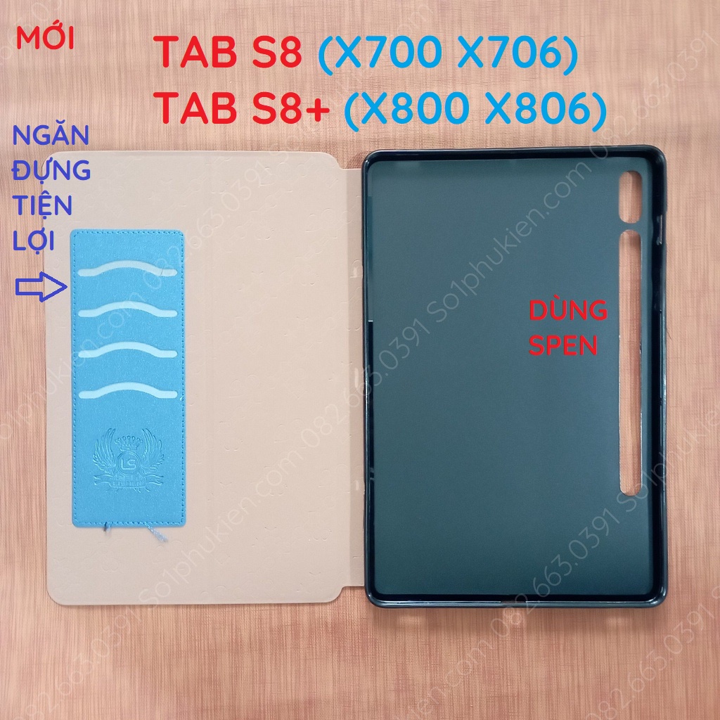 Bao da Samsung Tab S8 (mã SM X700 X706) | S8+ plus (X800 X806) hiệu Lishen bền đẹp, đa năng
