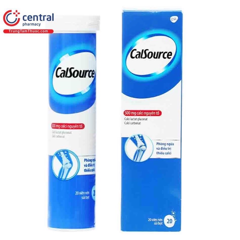 Tuyp sủi Calsource bổ sung Canxi 20 viên