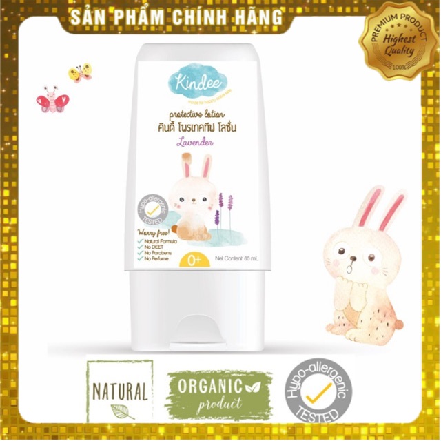 Kem thoa chống muỗi và côn trùng Kindee Mosquito Repellent 0+ Thái Lan 100% organic, dùng được cho bé từ 0 tháng tuổi.