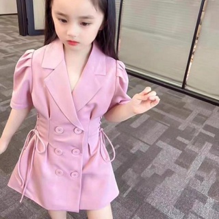 áo dáng váy siết eo bé gái