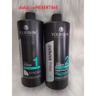 1 cặp Uốn lạnh Yourway 1000ml Strong dùng cho tóc khỏe