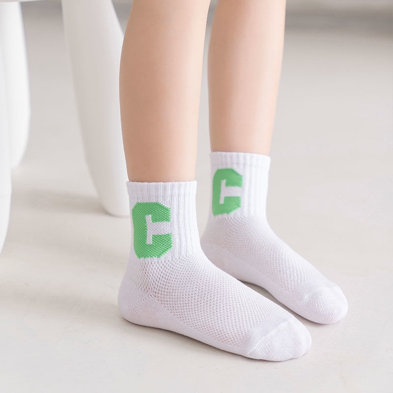 Vớ Cotton 5 Tất Lưới Mỏng Thoáng Khí Thoải Mái Thời Trang Xuân Hè Cho Bé