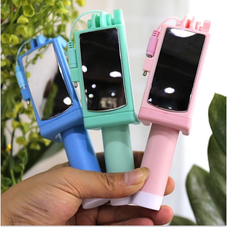 Gậy Chụp Hình ảnh,gậy chụp ảnh tự sướng Có Gương Selfie,Kết Nối Cổng Tai Nghe 3.5mm,tặng kèm dây treo