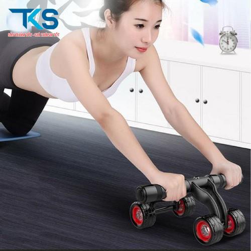 Con lăn tập bụng 4 bánh tập cơ bụng dễ dàng tiện dụng, hít đất giảm cân