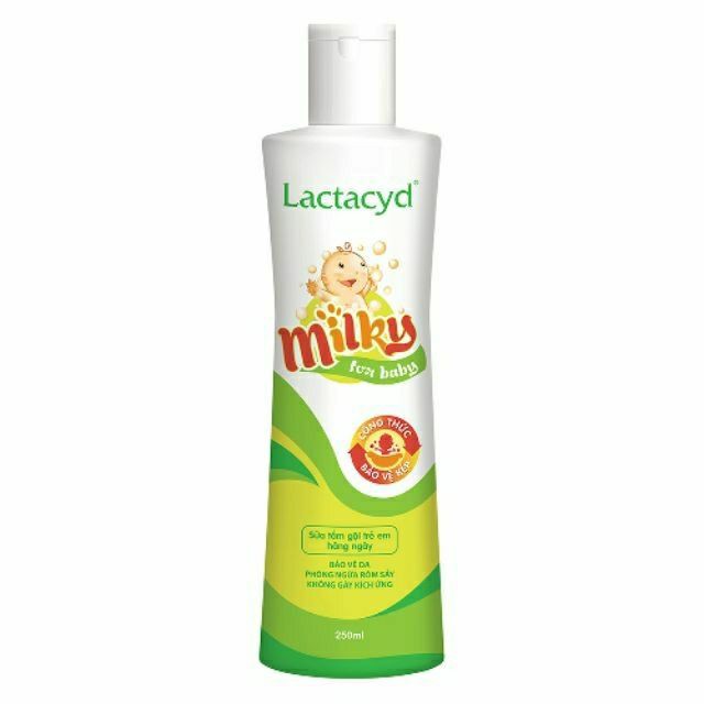 Sữa Tắm Gội Rôm Sảy Trẻ Em Lactacyd Milky 250ml