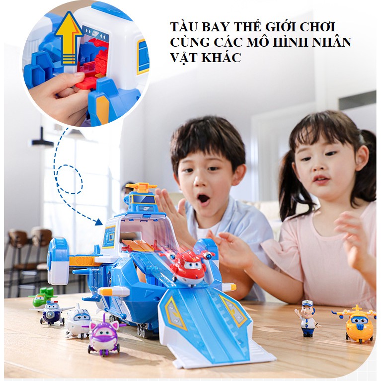 Mô hình tàu bay thế giới đồ chơi đội bay siêu đẳng super wings cỡ lớn có âm thanh và đèn