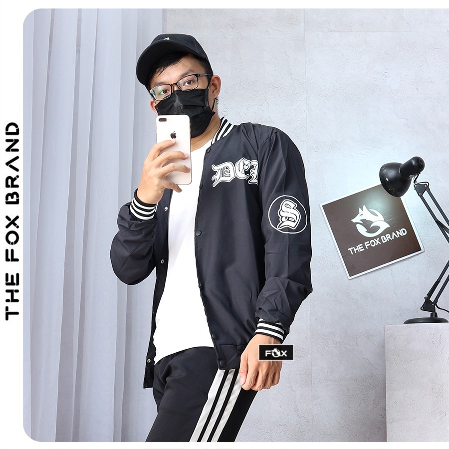 Áo khoác Bomber jacket nam nữ bóng chày dù 2 lớp phong cách Ulzzang in hình AJDER