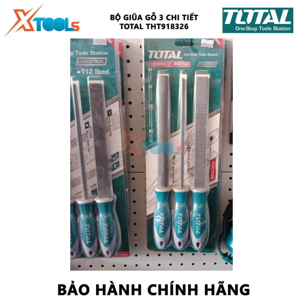 Bộ giũa gỗ 3 chi tiết TOTAL THT918326 | bộ 3 giũa gỗ chất liệu thép T12 chiều dài 200mm [CHÍNH HÃNG] [XTOOLs]