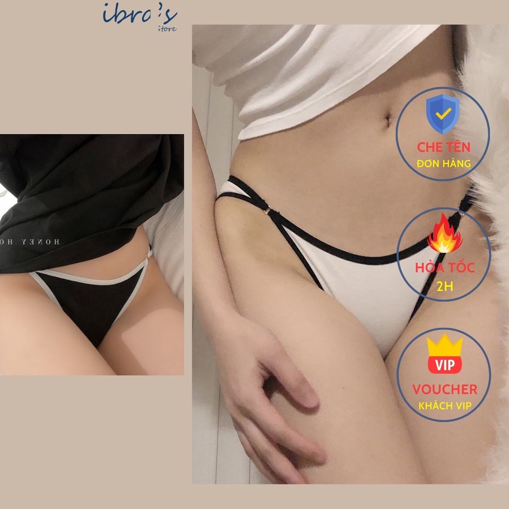 Quần Lót Nữ Sexy Coton Trơn Thoáng Khí Cạp Thấp Khuy Hông Quyến Rũ Siêu Hot , Ibra's Store Ib070