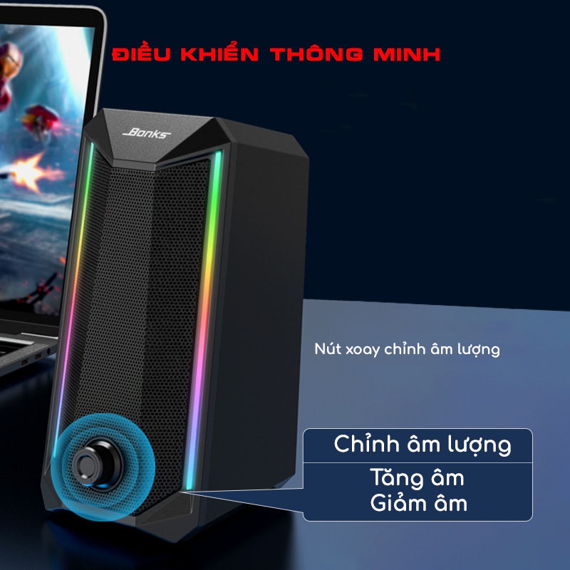 Loa máy tính Ggear SP301 loa vi tính mini để bàn gaming led siêu bass công suất lớn cho laptop pc điện thoại smartphone