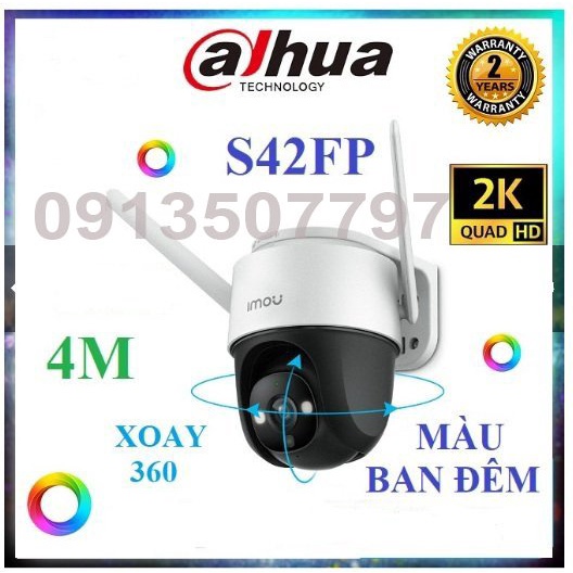 Camera Imou ngoài trời xoay 360 Cruiser S42FP-IMOU 4 MP, zoom số 16x