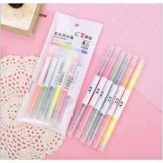 BÚT DẠ 2 ĐẦU SET 6 CÂY