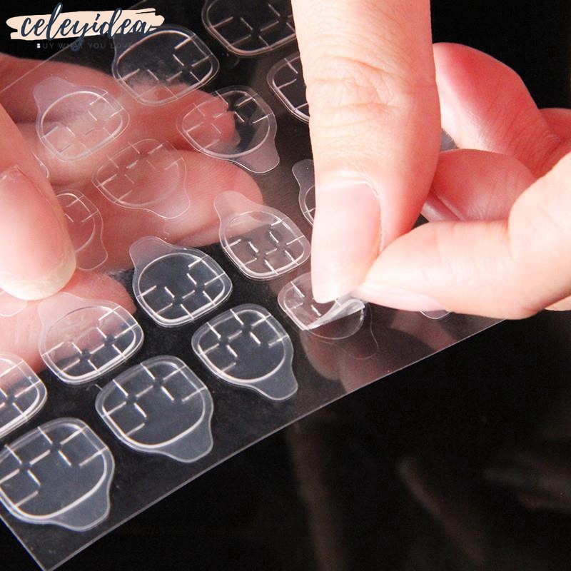 Bộ 24 miếng dán trang trí móng tay hai mặt trong suốt