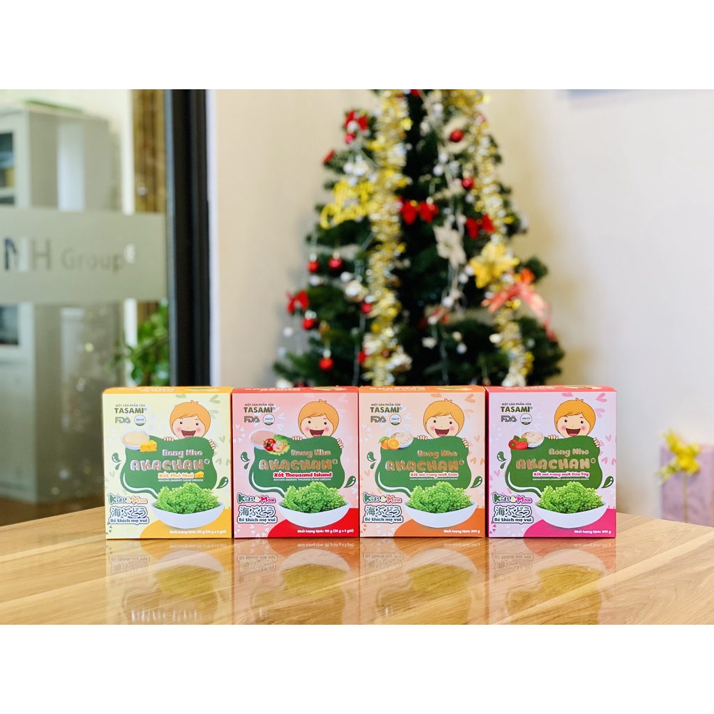Rong Nho Tách Nước Akachan Cho Bé Dinh Dưỡng Xốt Mè Rang Mứt Cam Hộp 205g