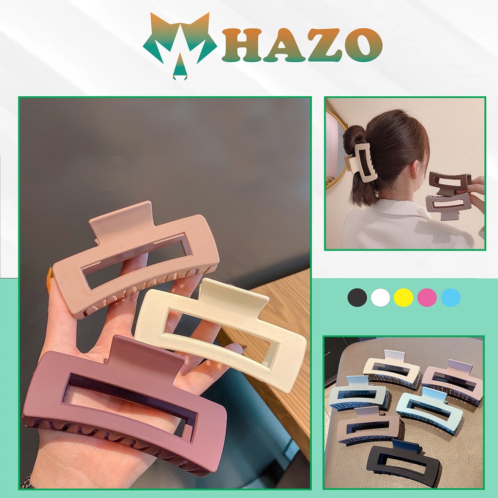 Kẹp Tóc Càng Cua Chữ Nhật 382 Kẹp Tóc Hàn Quốc Hot Trend Nhiều Màu Cực Xinh - Hazo