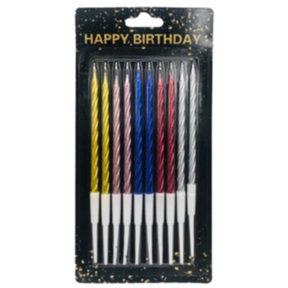 Nến Nhũ Xoắn Vỉ 10 cây trang trí bánh sinh nhật