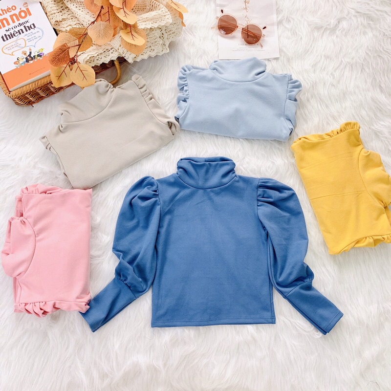 (jean baby kho sỉ) áo cotton tay bồng cổ 3 phân hàng quảng châu cho bé (10-23kg)