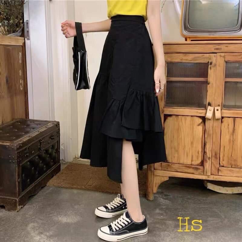 [Mã FASHION15K hoàn 15k xu đơn 99k] Chân váy đũi xẻ vạt HSU1 | BigBuy360 - bigbuy360.vn