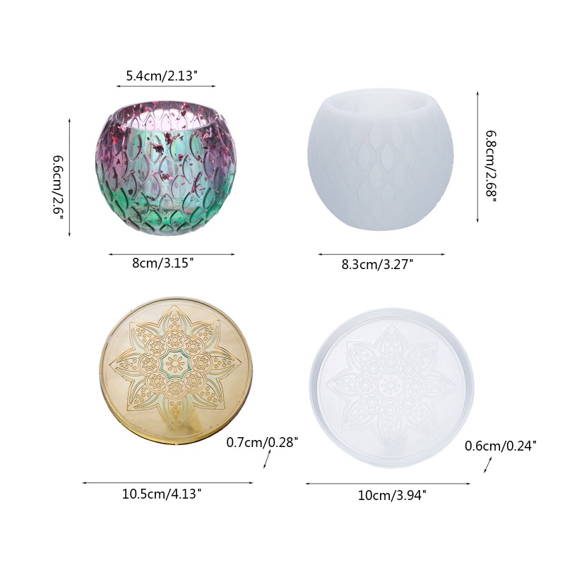 Sa Khuôn Silicon Làm Đế Nến Hình Bông Hoa Xinh Xắn