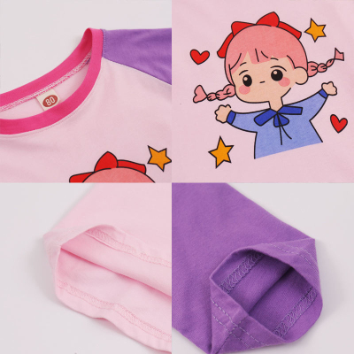 Áo Thun Tay Ngắn In Hoạ Tiết Dễ Thương Phong Cách Hàn Quốc Dành Cho Bé Gái