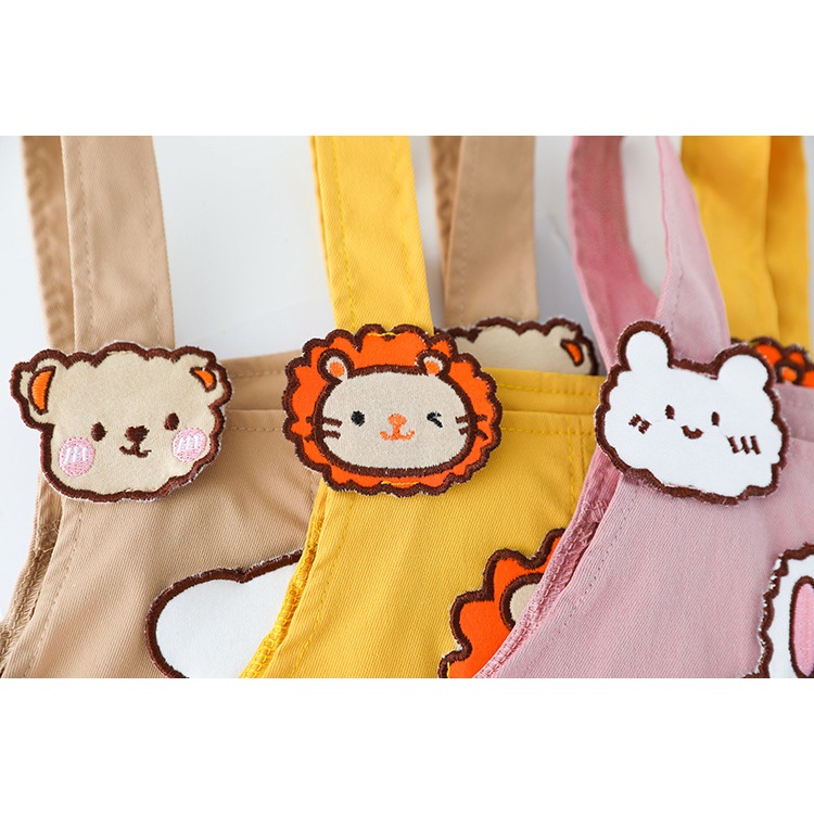 body dài tay kiểu yếm họa tiết động vật dễ thương cho bé