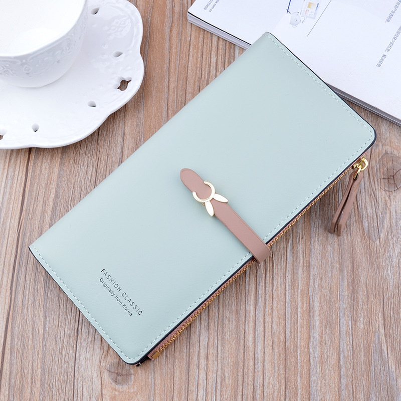 Ví Nữ Dài Cầm Tay Sức Chứa Lớn Khóa Bấm Phối Khóa Kéo, Bóp Tiền Nhiều Ngăn Thời Trang Thanh Lịch