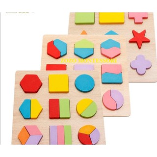 Set 3 bảng nhận biết và ghép hình 3D - Bảng Ghép Hình Montessori - Giáo cụ Montessori Phát Triển Tư Duy