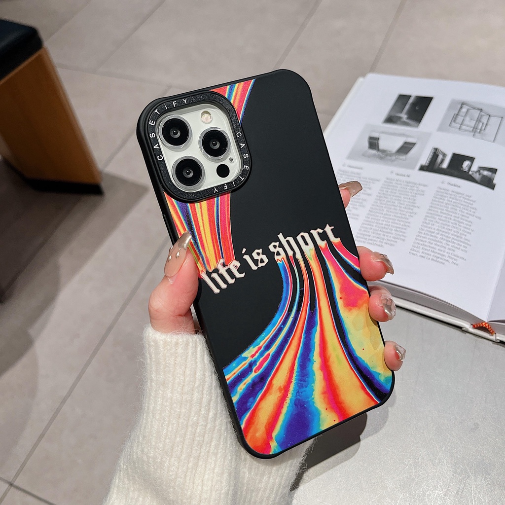 Ốp Điện Thoại Cạnh Thẳng Màu Aurora Cho iPhone13Pro iP12Pro XS iPhone11 12Promax 13Promax 11 12 13 7P