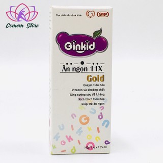 Ginkid Ăn ngon 11X cải thiện chức năng tiêu hóa cho trẻ hết biếng ăn lọ 125ml chính hãng