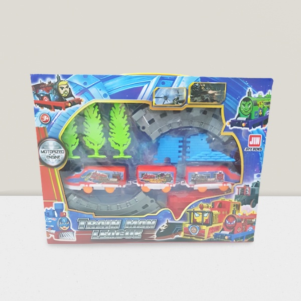 Đoàn Tàu Hỏa Đường Ray Xe Lửa Bộ Đồ Chơi Mô Hình TRAIN MAN LEAGUE Chạy Bằng Pin Dành Cho Trẻ Em