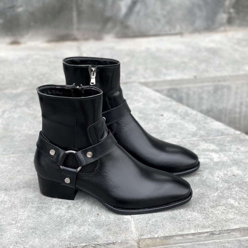 Harness Boots thời trang nam chất liệu da bò đế phíp độn 4.5cm | BigBuy360 - bigbuy360.vn