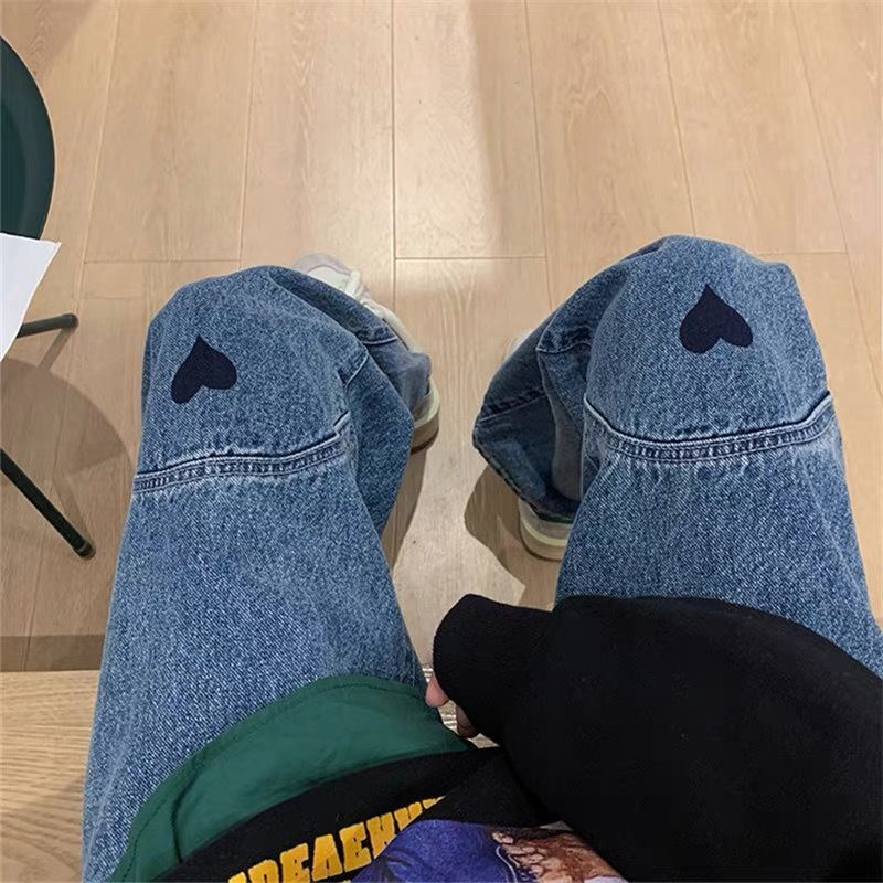 Quần Jean Baggy Ống Rộng Phong Cách Retro Hàn Quốc Cho Nam