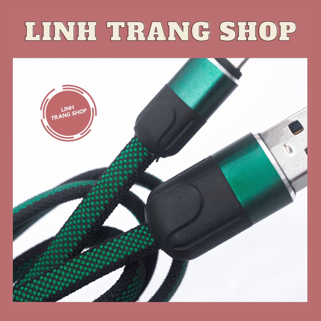 Cáp Sạc I;P Bọc Dù Dẹt Usb 3A Dài 1 Mét (hỗ trợ sạc tối đa 15W)